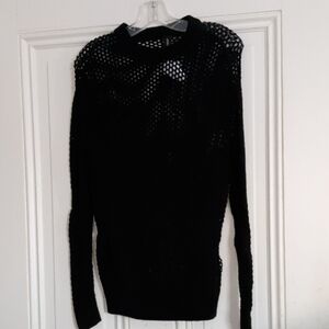 nwt $1295 Alexander Vauthier Black Women's Elongated Silhouette Cotton Sweater